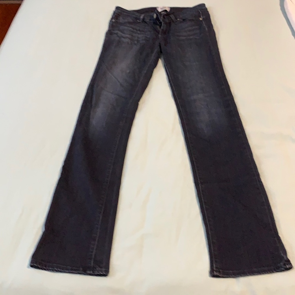 🤩 PAIGE Midlake Skyline Straight leg 34” super soft ink blue stretchy jeans - Picture 3 of 16